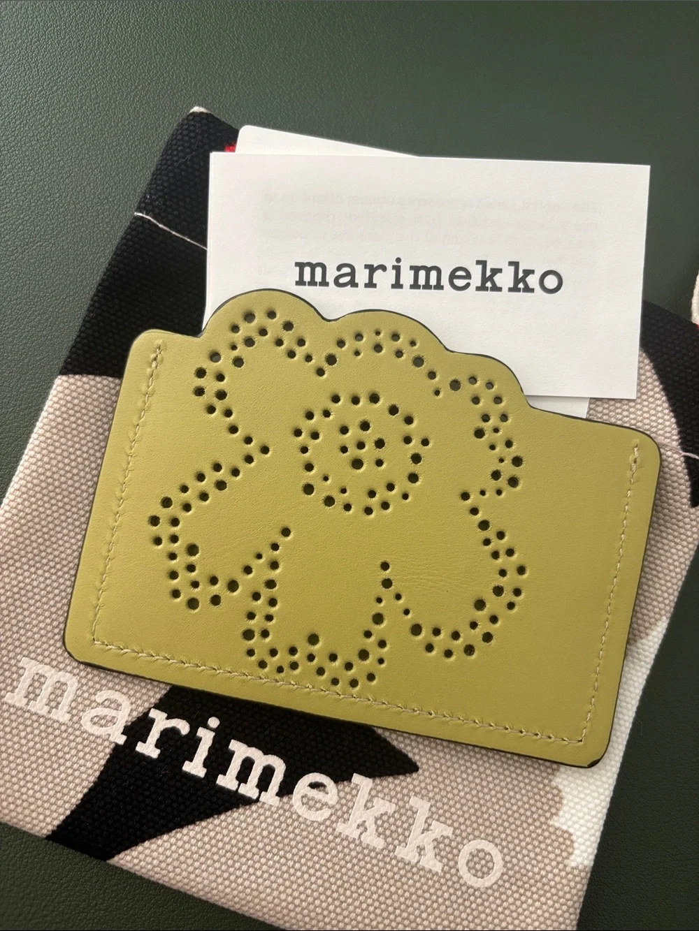 Marimekko Unikko Imprint Leather Card Holder